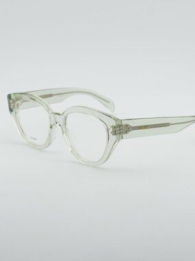 Celine CL50132I 093 Cat Eye Eyeglasses 51mm - Shiny Light Green